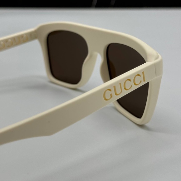 NEW GG1570S 003 GUCCI WHITE BROWN SQUARE UNISEX GUCCI SUNGLASSES - Picture 7 of 11
